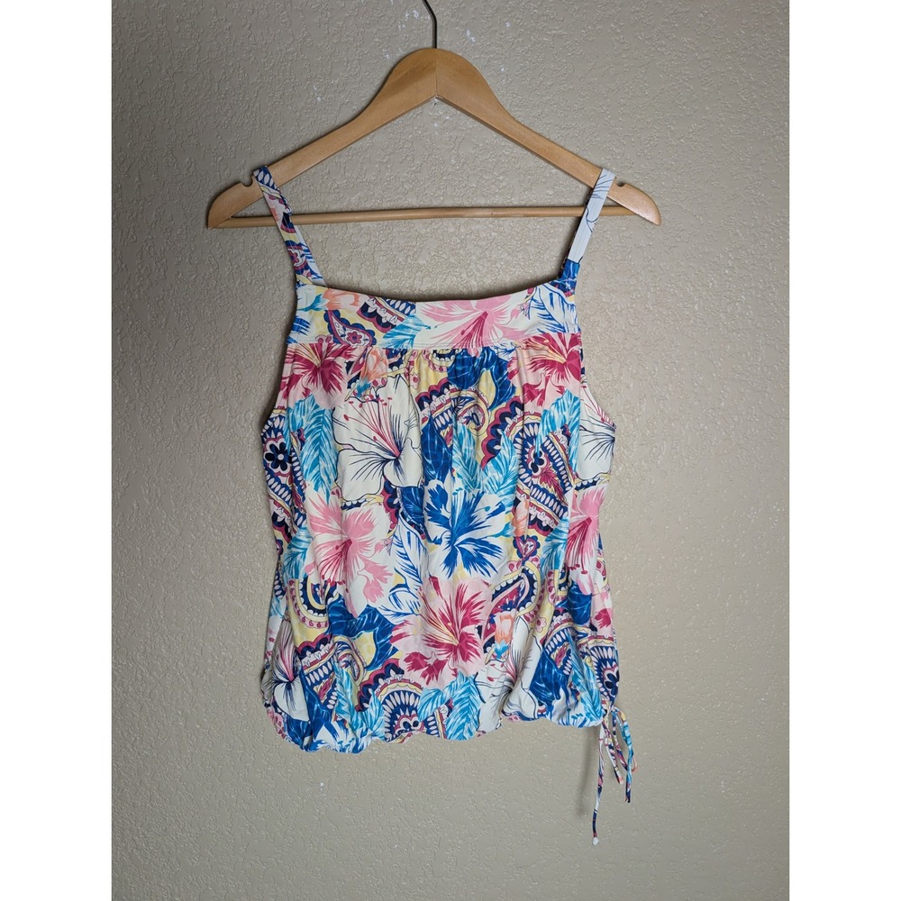 Beach House Women's 12 Floral Tankini Top Tropical Hibiscus Paisley Swim